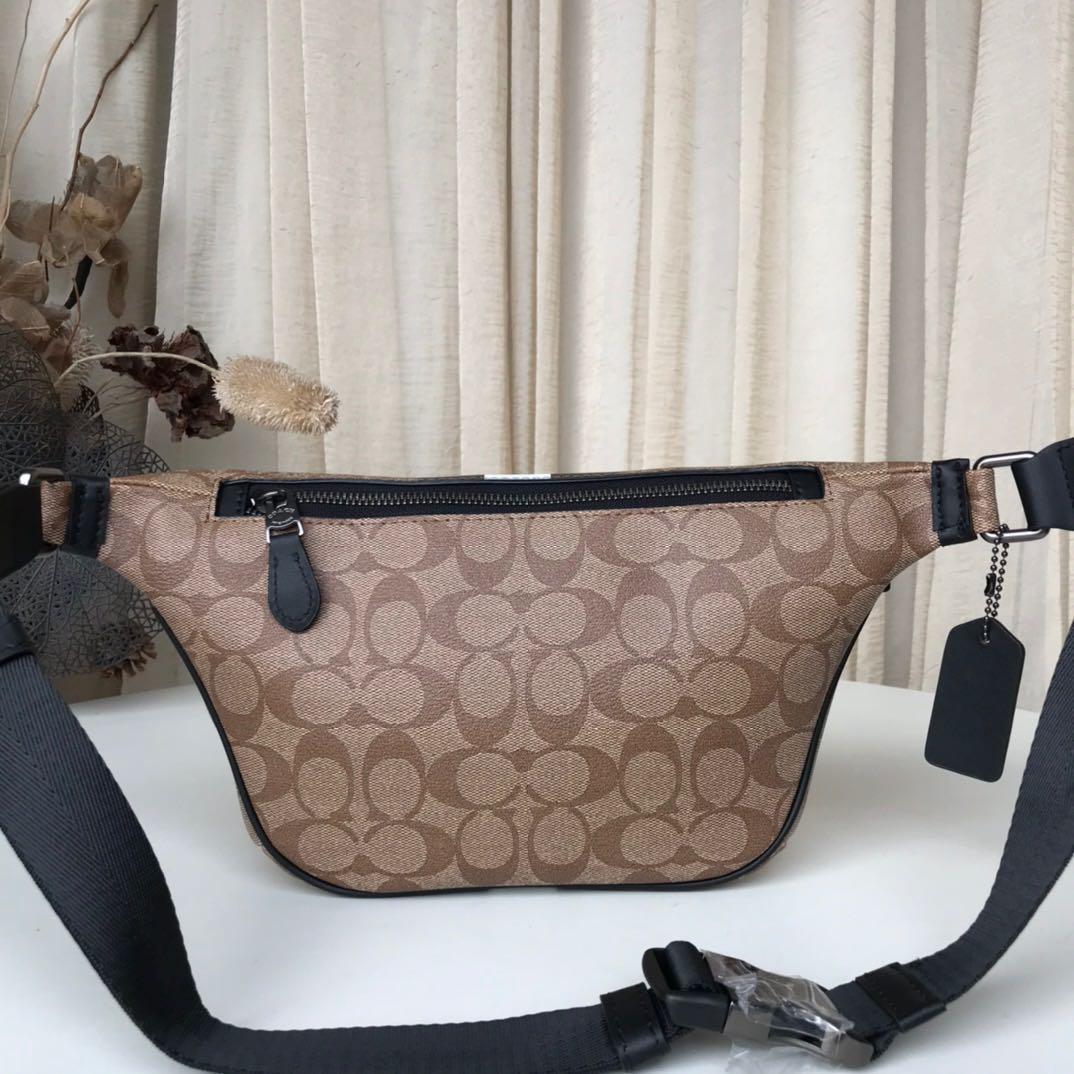 Coach Grade Belt Bag In Signature Canvas With Varsity Stripe, Women's