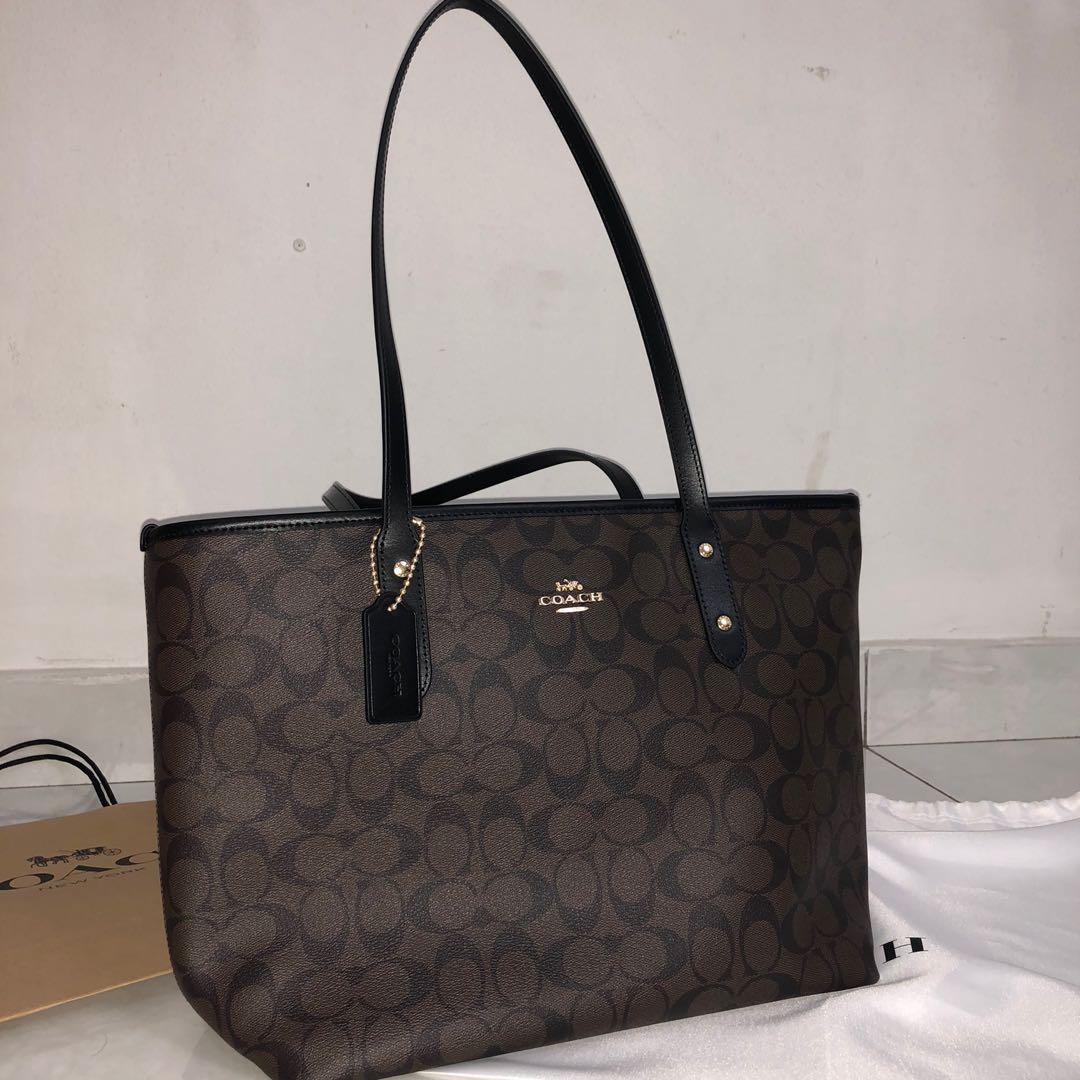 Coach Signature City Zip Tote Bag Authentic Women s Fashion Bags