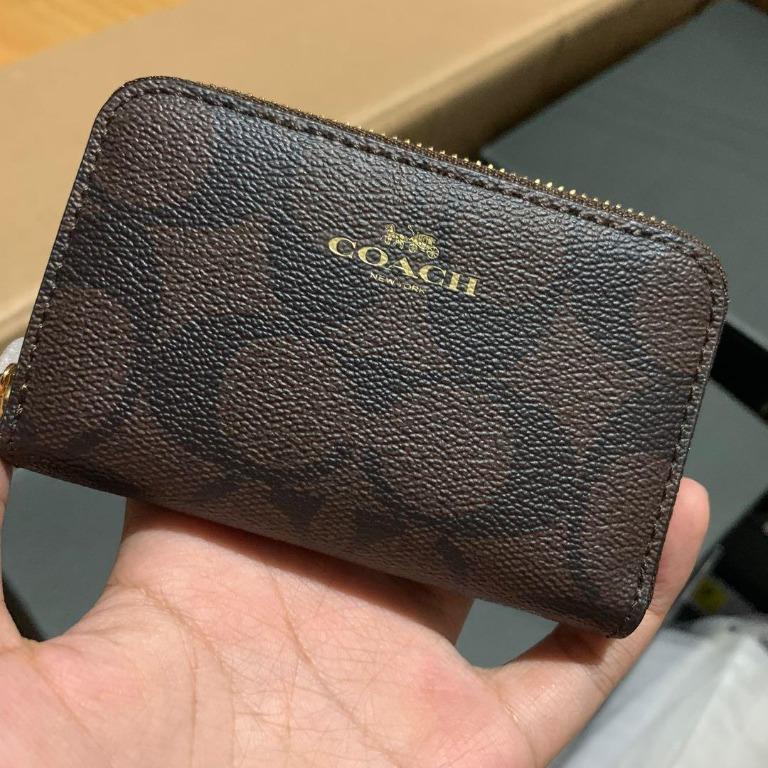 Zip around coin case in signature canvas shop