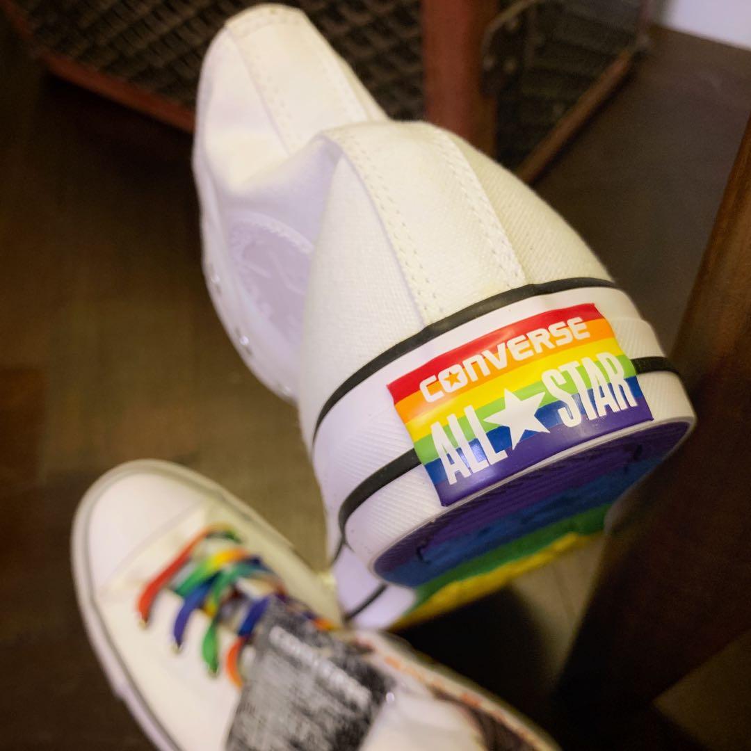 Converse with rainbow bottom top