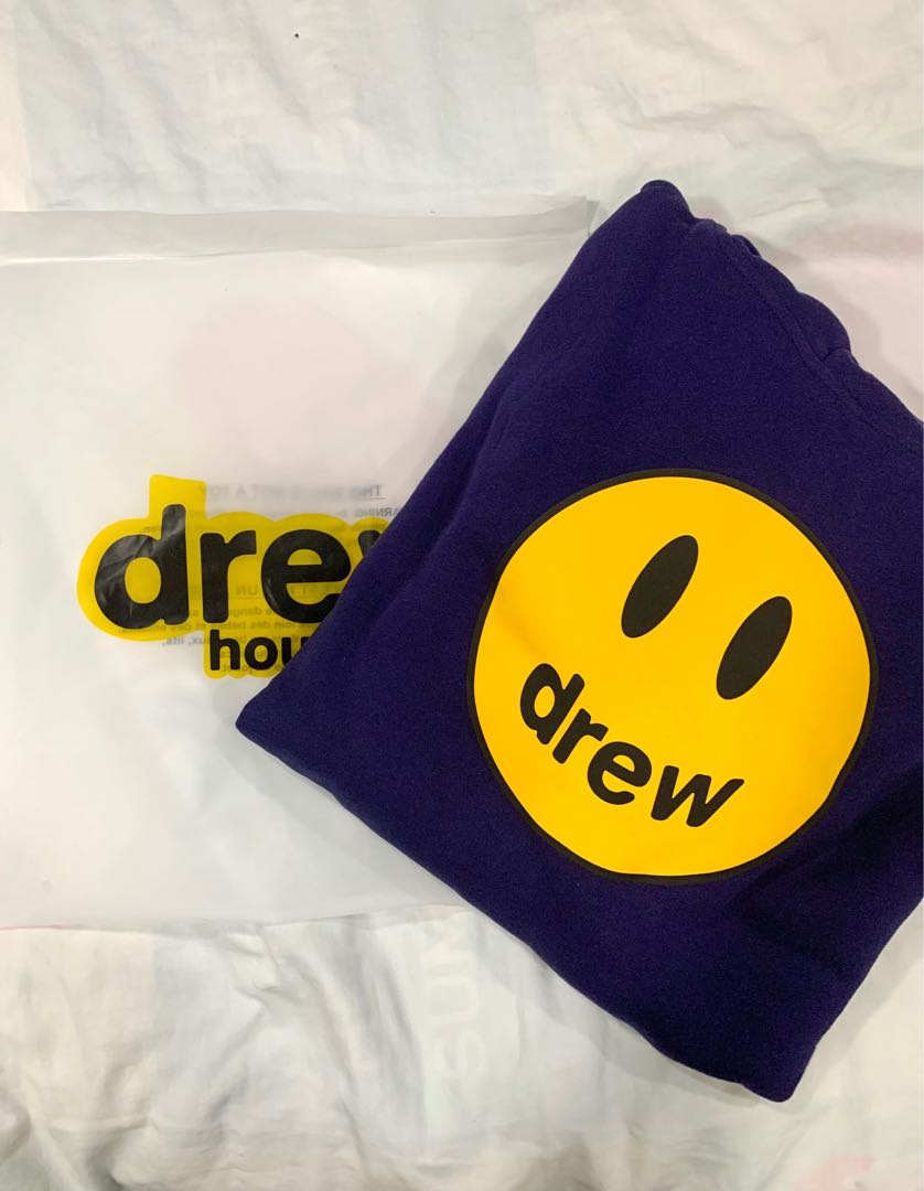 Drew House Mascot Hoodie (Navy Blue), Men's Fashion, Tops & Sets, Hoodies on Carousell