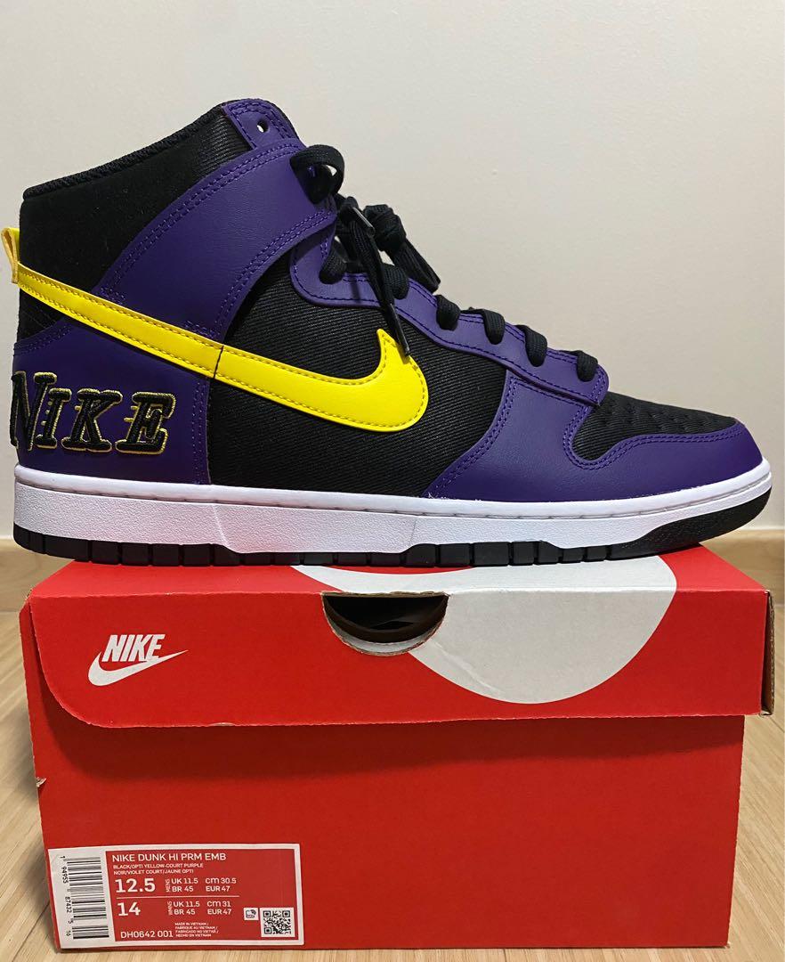 Nike Dunk High Premium EMB Lakers 2021