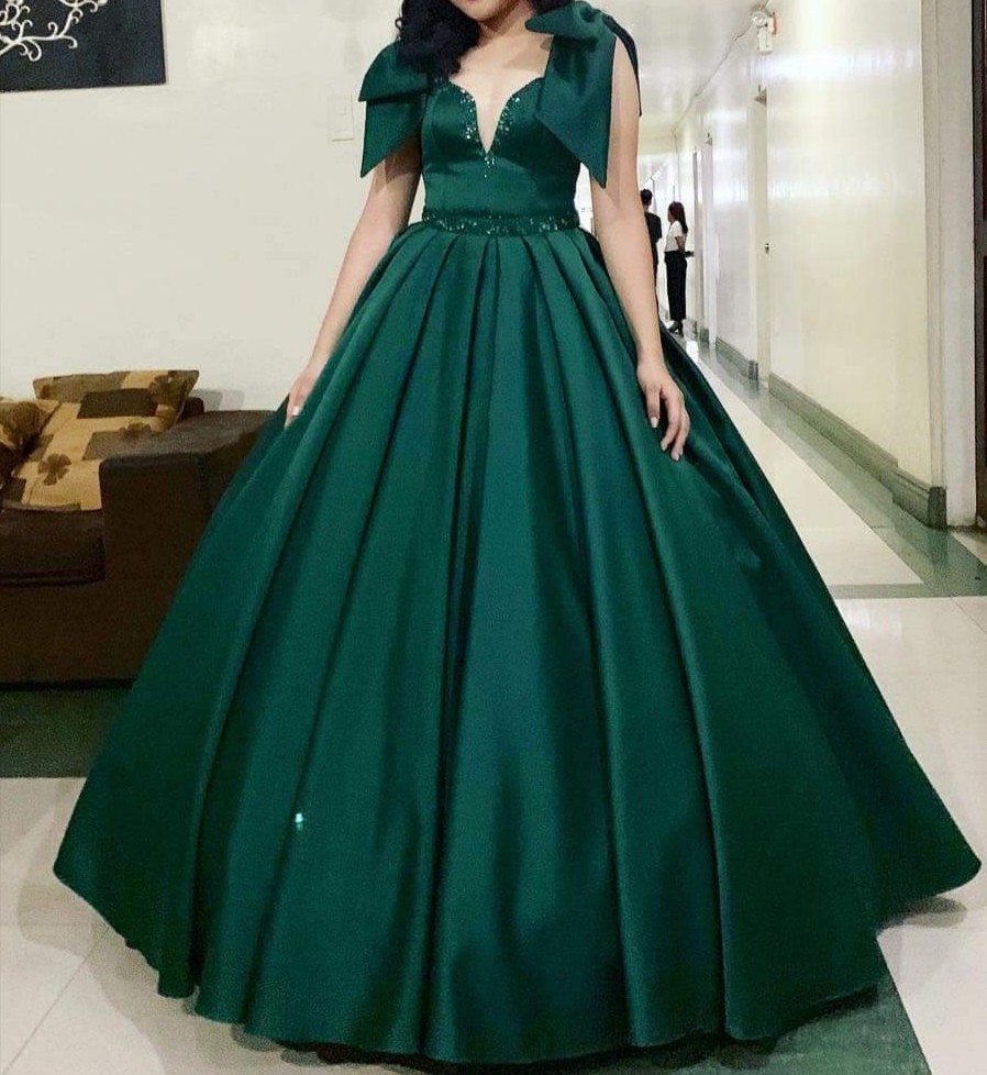 designer emerald green dress Big sale ...