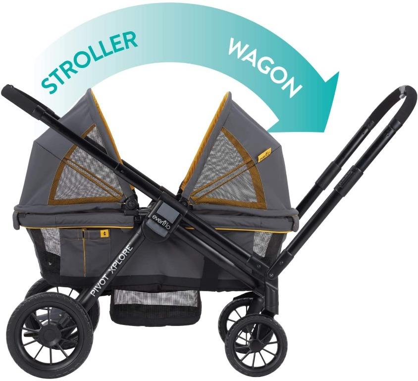 Evenflo Pivot Xplore AllTerrain Double Stroller Wagon Pram, Babies & Kids, Going Out, Strollers