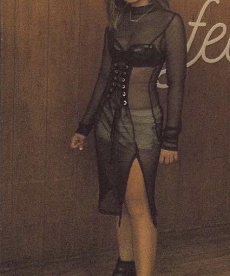 Forever 21 Black Mesh Dress (Category: Dresses) located in Quezon City. Submitted by chamloved (Listing ID 1091908422, Image 1). Description: Forever 21 black mesh dress used only once! P200 IG: chamloved.