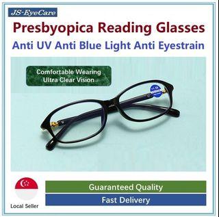 (Gift for Parents) JS-EyeCare Unisex Adult Presbyopic Presbyopia Reading Glasses Anti Blue Ray Light （JS-R003）