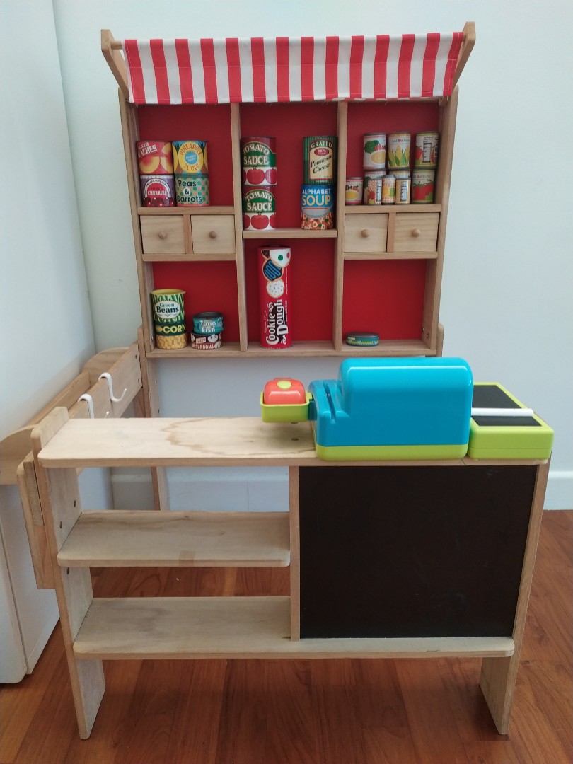Wooden grocery store store playset