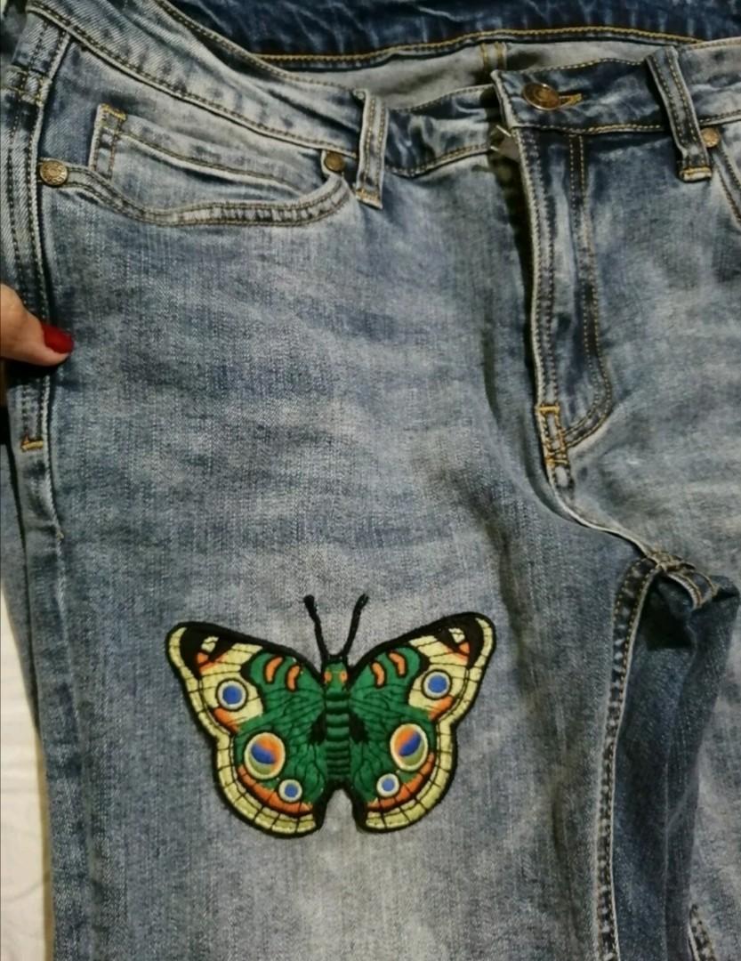 Gucci butterfly denim jeans, Women's 