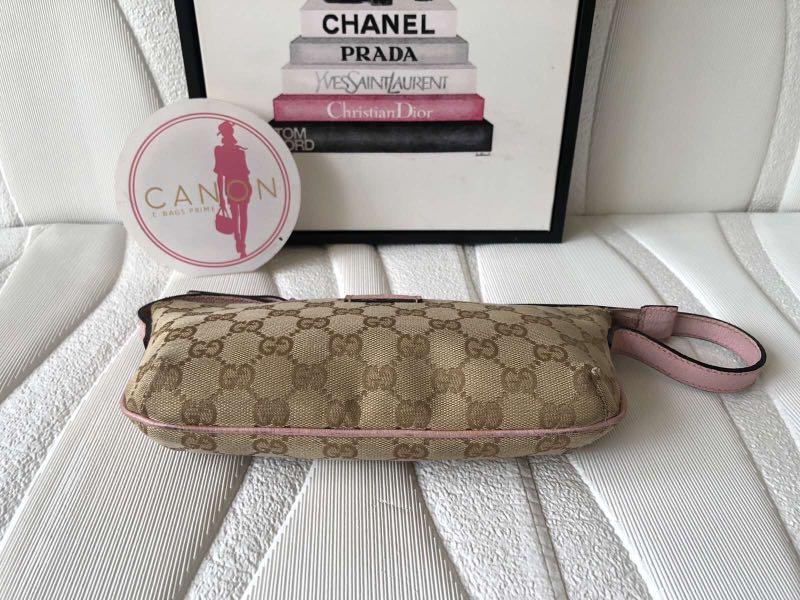 Gucci Monogram Boat Pochette Pink Trims. Made in Italy., Luxury