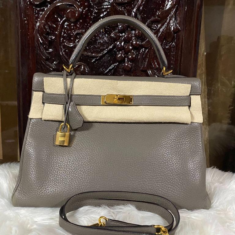Hermes Kelly 32 Etain (Category: Luxury Bags & Wallets) located in Quezon City. Submitted by luxurybrokerph (Listing ID 1091881593, Image 1). Description: with dustbag Gold Hardware open for layaway up to 6 months in excellent condition Best offer on cash. .