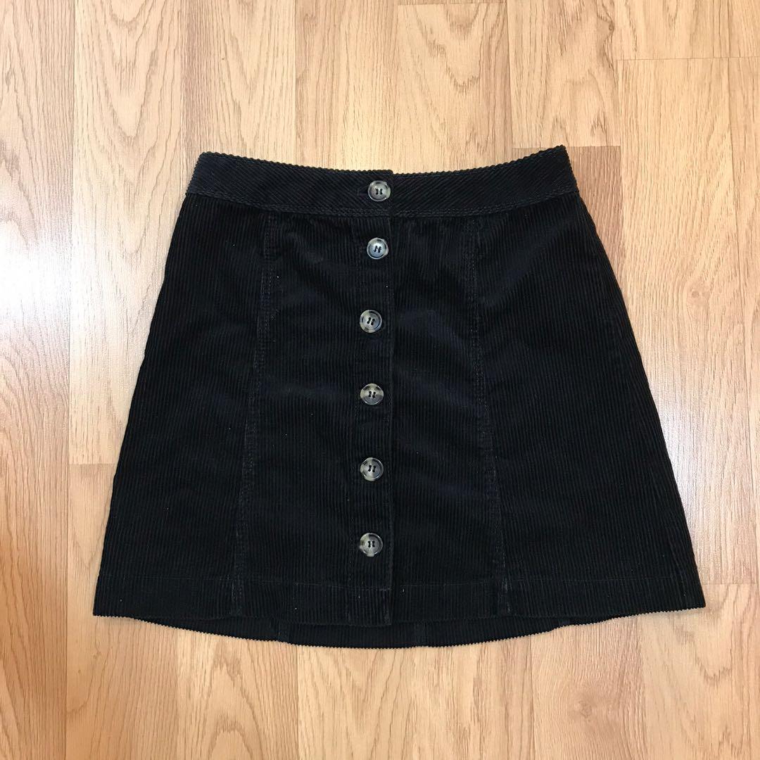 Black button skirt forever top 21