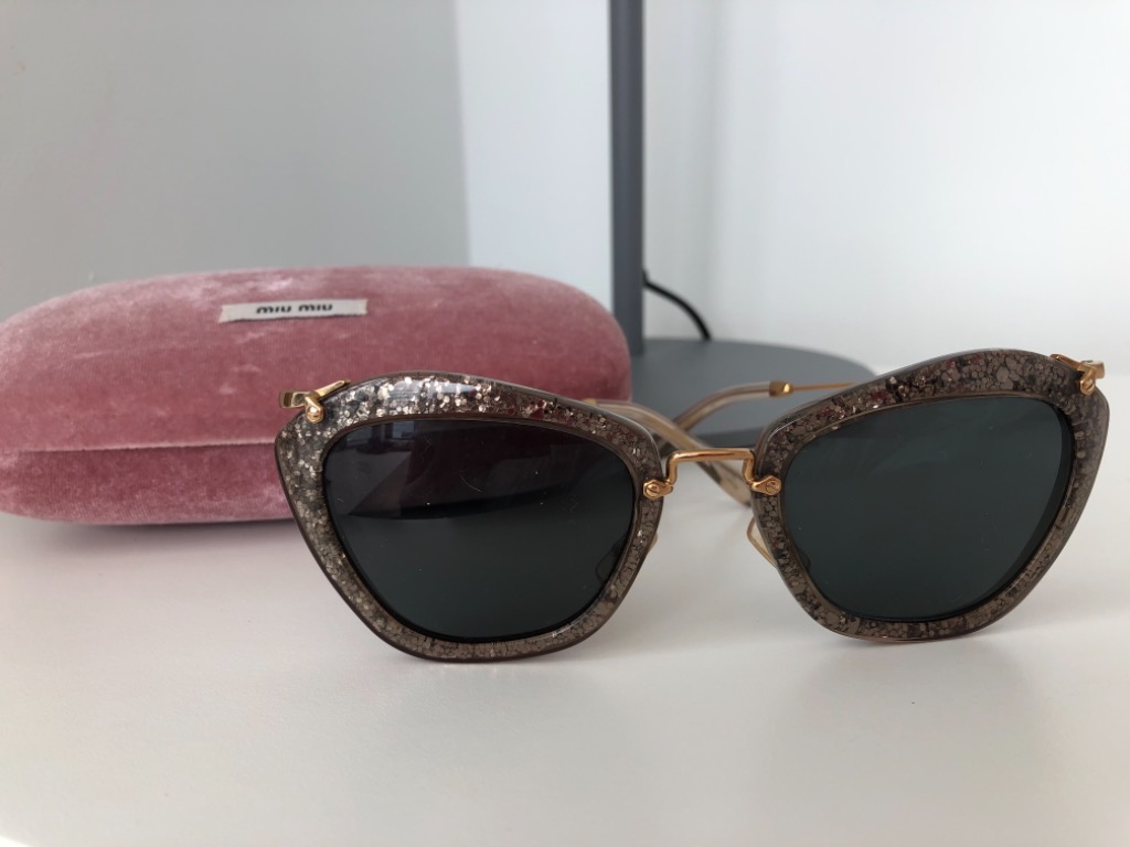 Miu miu glitter glasses 2025