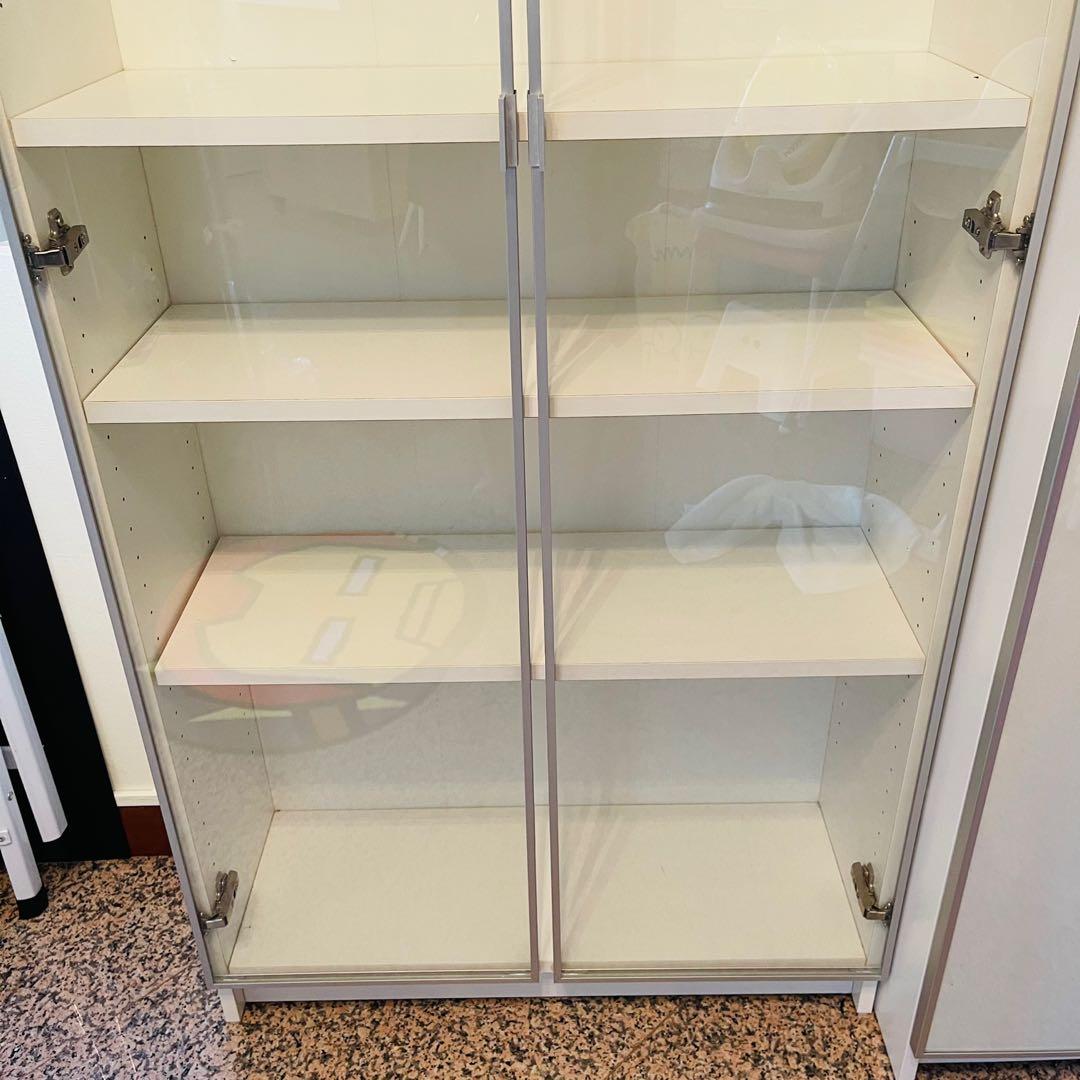 Ikea Billy Bookcase Bookshelf Shelf with 2 Glass Morliden Doors