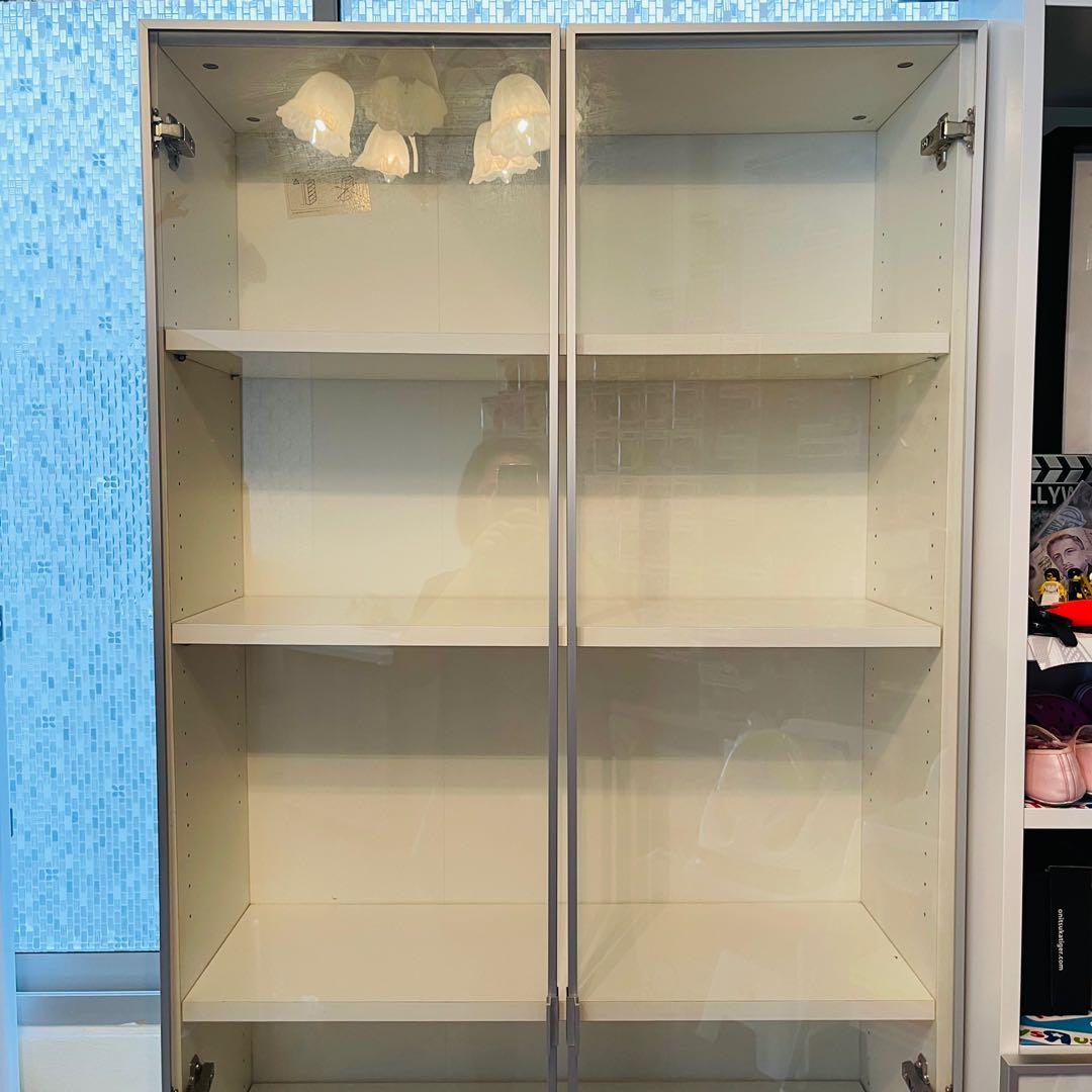 Ikea Billy Bookcase Bookshelf Shelf with 2 Glass Morliden Doors