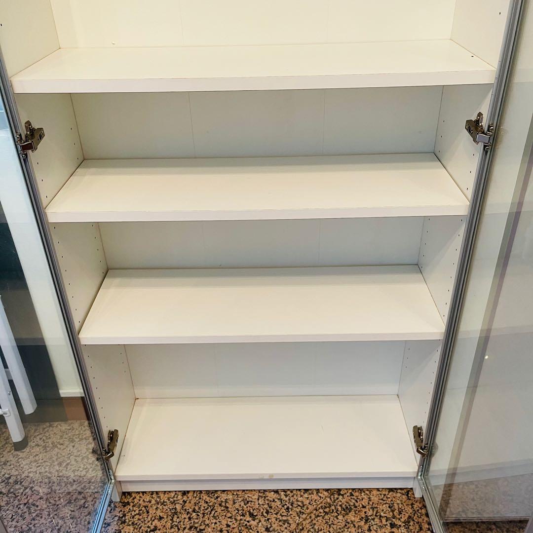 Ikea Billy Bookcase Bookshelf Shelf with 2 Glass Morliden Doors