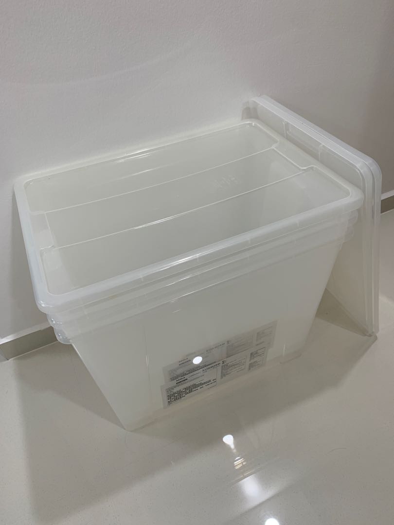 IKEA SAMLA Transparent Storage Boxes with Lids, Furniture & Home Living