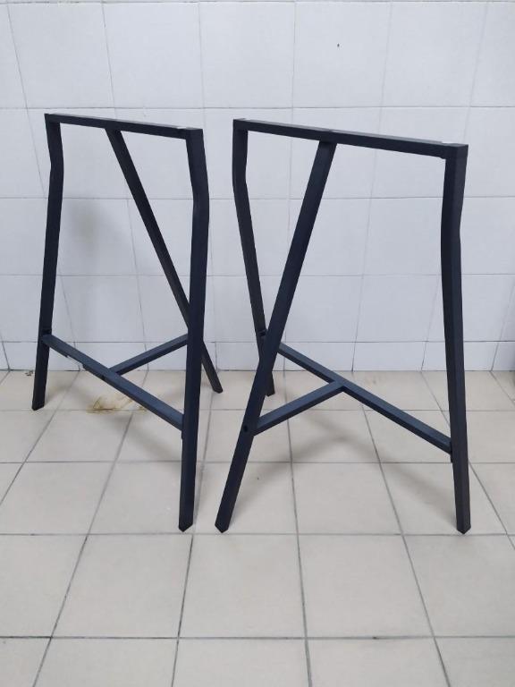 IKEA VIKA LERBERG Trestle table leg BLACK SET, Furniture & Home Living
