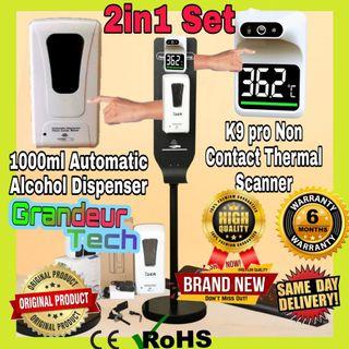 💥K9 Mini Non Contact Thermal Scanner with 1000ml Automatic Alcohol Dispenser