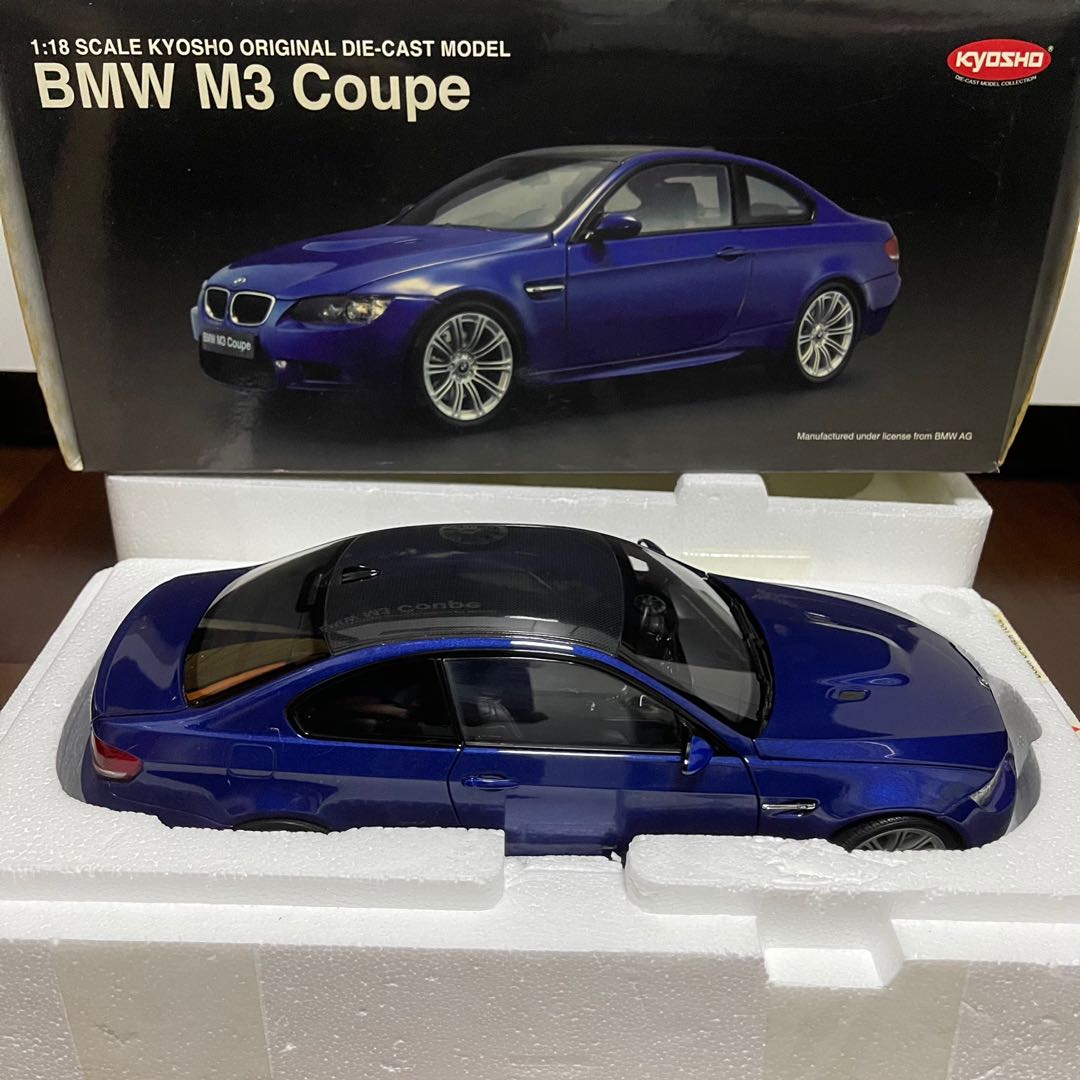 KYOSHO BMW M3 Coupe 模型車1:18 藍色, 興趣及遊戲, 玩具& 遊戲類