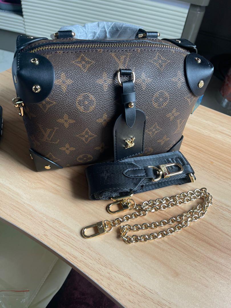 Louis Vuitton LV Petite Malle Mini Bag Black Silver Reflective Monogram