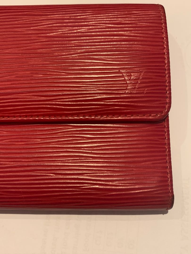 Vintage Louis Vuitton Red Epi Leather Sarah Wallet