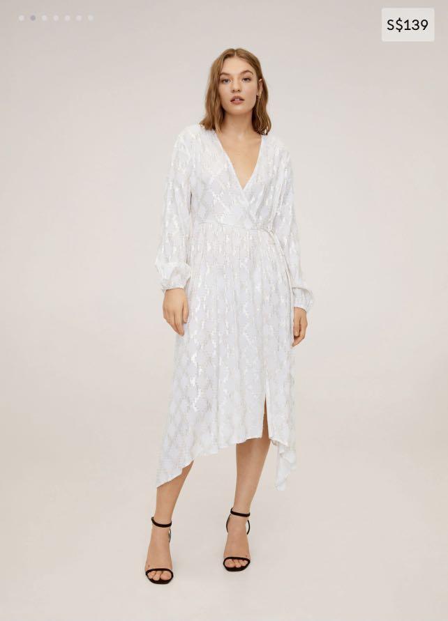 Mango metallic thread dress 2025