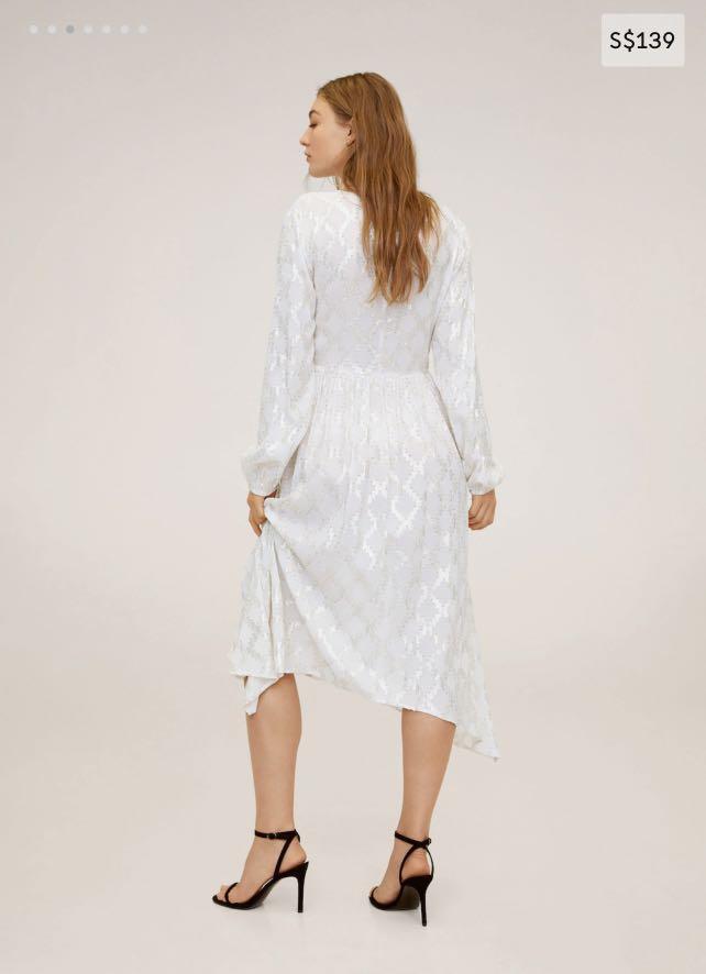 Mango metallic deals thread dress