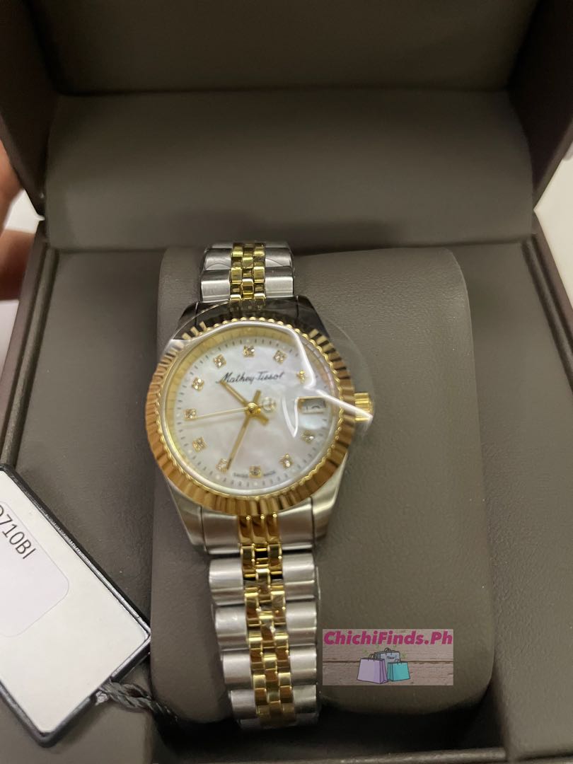 Mathey Tissot Mathey II Quartz Crystal Mother of Pearl Dial Ladies