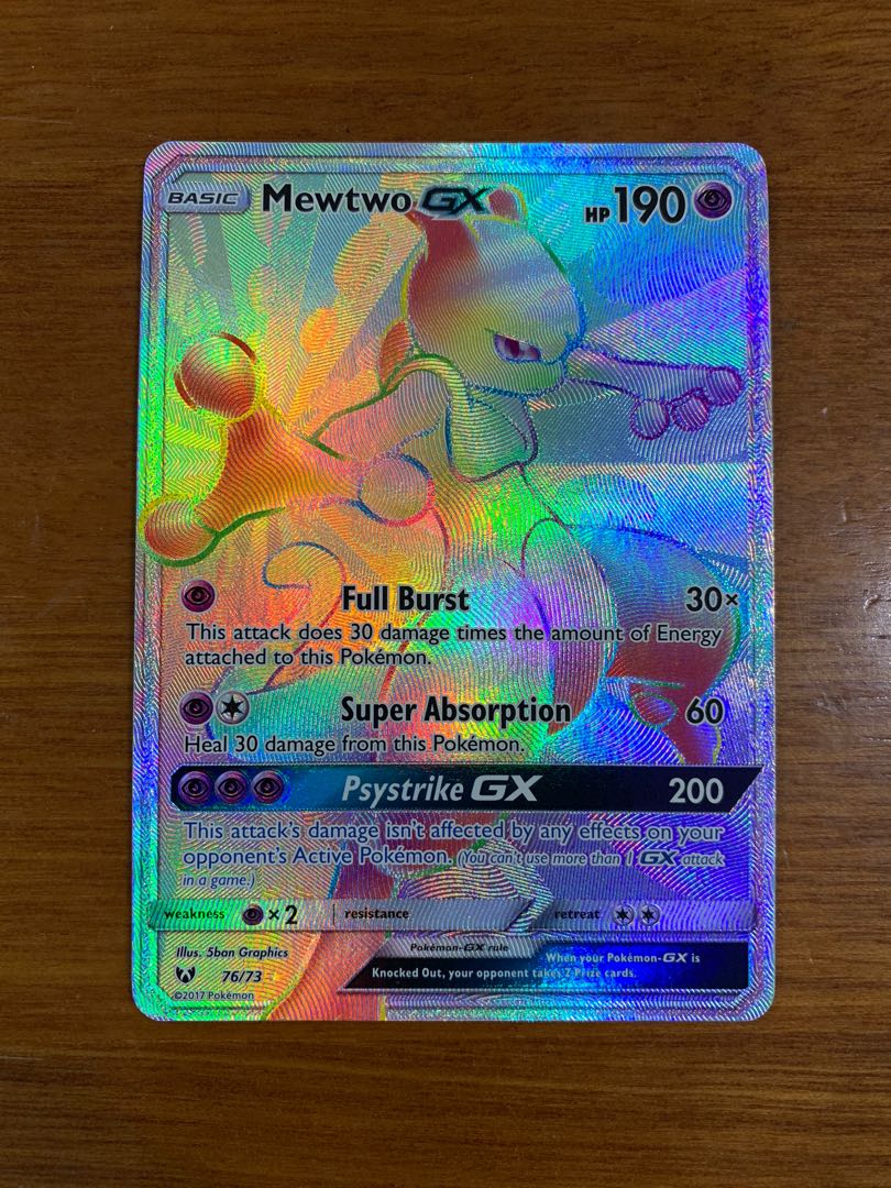 Pokemon Mewtwo Gx 7673 Hyper Rare Sun And Moon Shining Legends Hobbies And Toys Toys And Games 