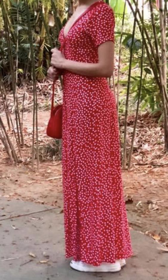 miss selfridge polka dot maxi dress