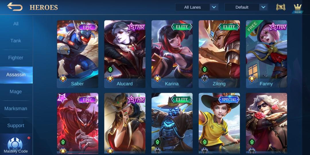 Mobile Legend Account Full KOF Vol 1, Recall api tas tas (HARGA BOLEH