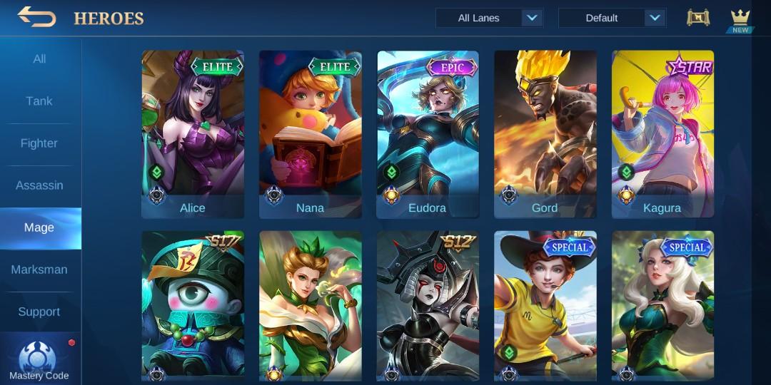 Mobile Legend Account Full KOF Vol 1, Recall api tas tas (HARGA BOLEH