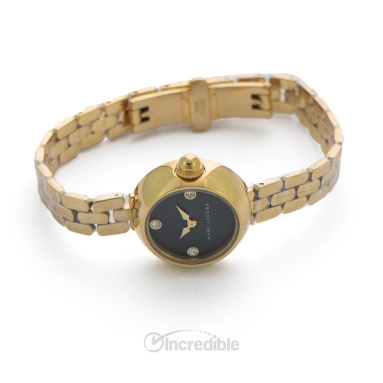 NEW Marc Jacobs Courtney Black Dial Ladies Gold Tone Watch MJ3460
