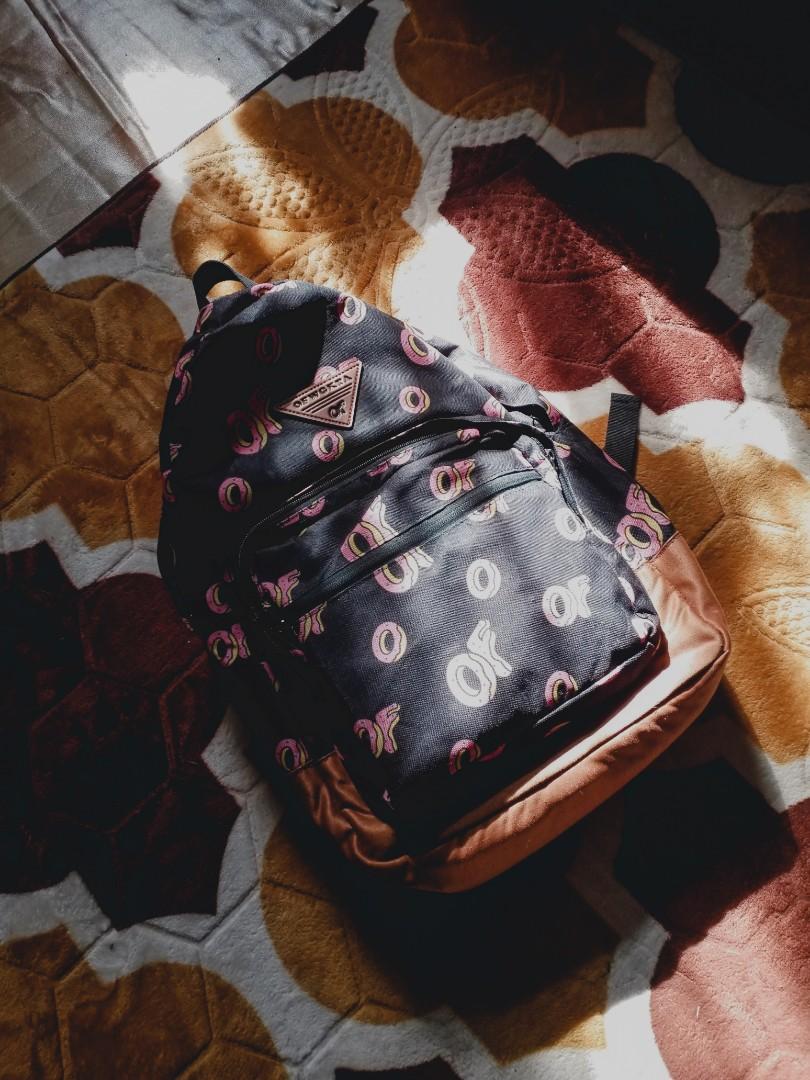 Odd Future Donut Logo Backpack Authentic Women s Fashion Bags