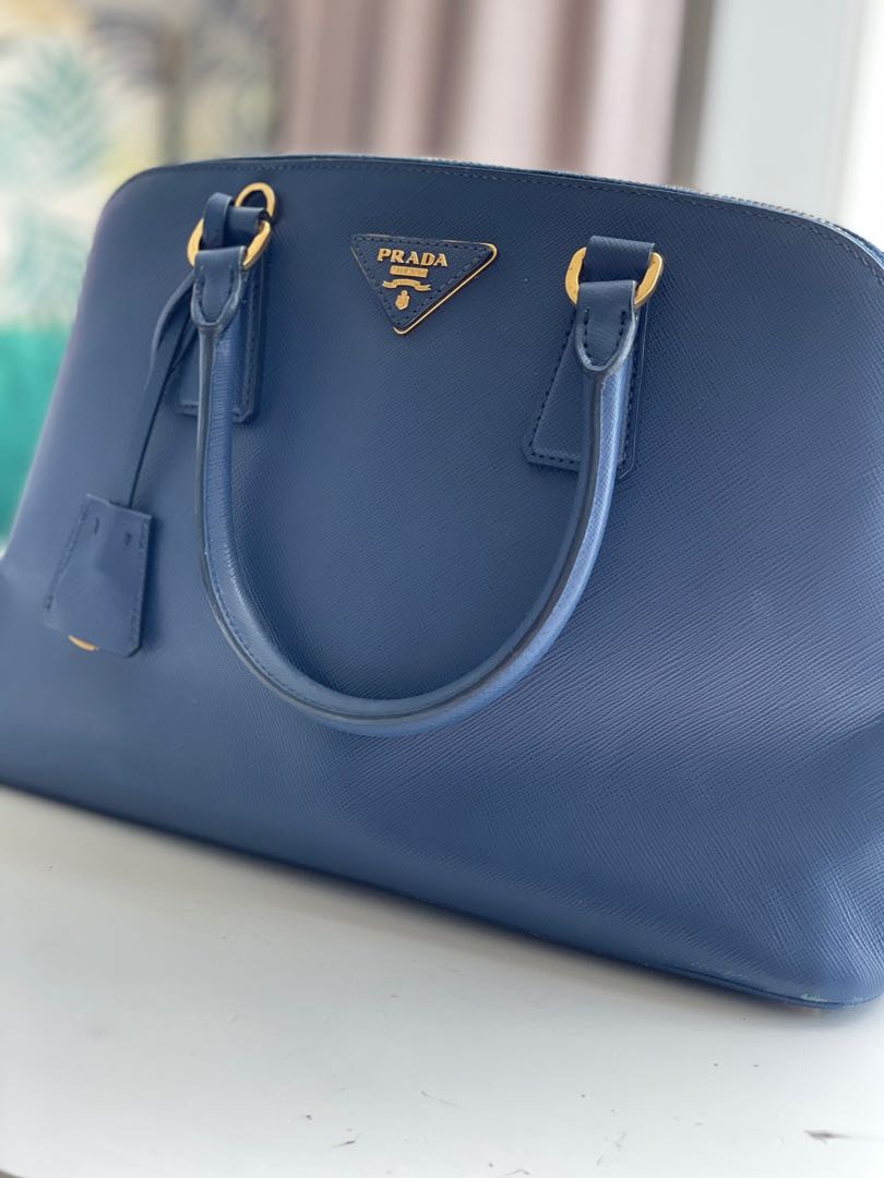 Bluette Medium Prada Brique Saffiano Leather Bag