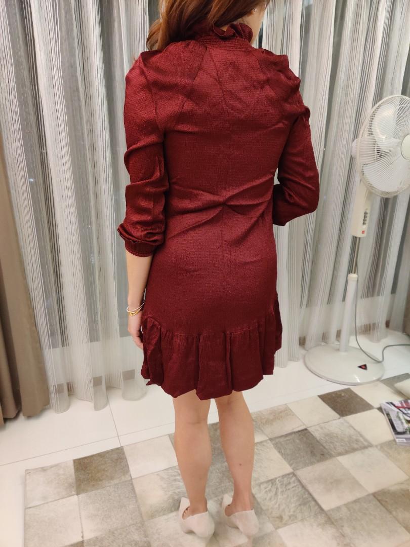 Sandro burgundy dress sales