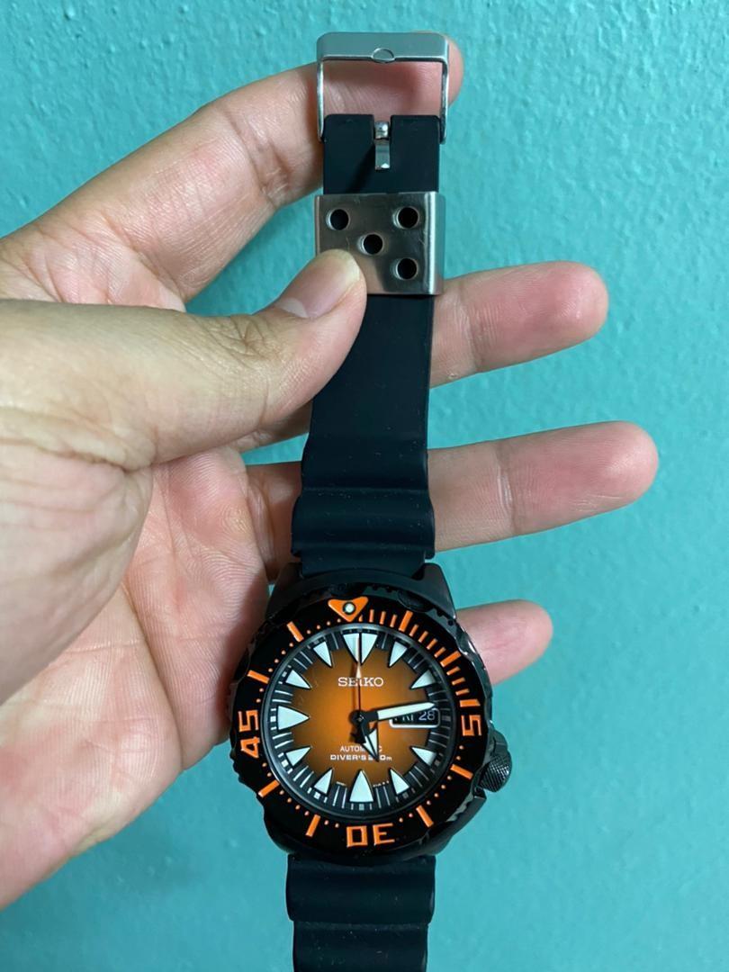 Seiko 4R36-01J0 Orange Monster Shark Tooth, Men's Fashion, Watches &  Accessories, Watches on Carousell
