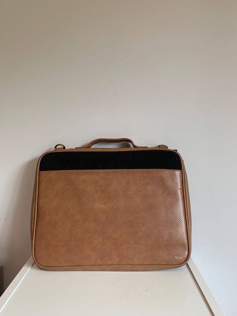 Typo Vintage Leather 13 Laptop Bag In Brown Women s Fashion