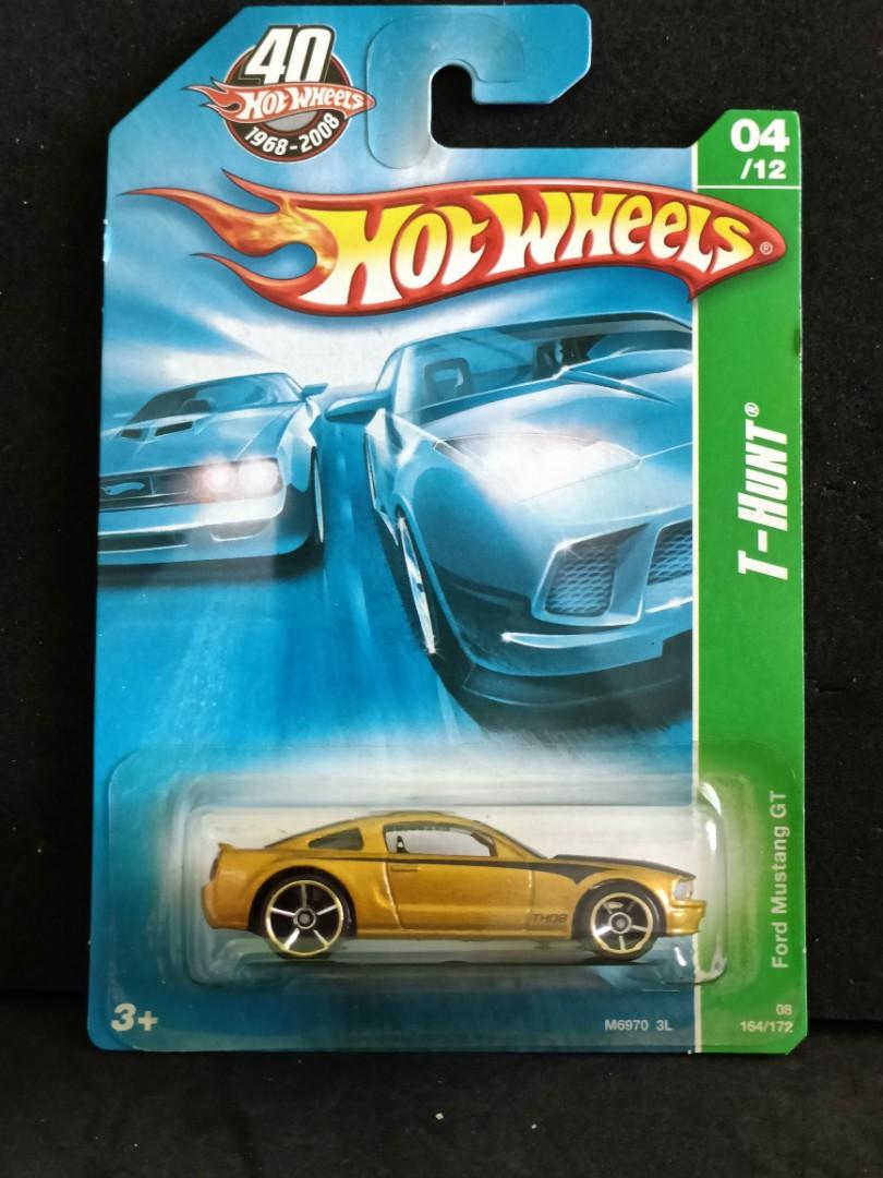 2008 Hot Wheels Treasure Hunt #164 Gold Ford Mustang GT 