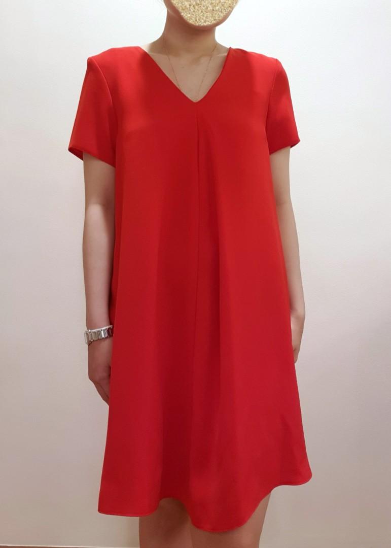 Zara Trafaluc Red Dress with Sleeves Women s Fashion Dresses