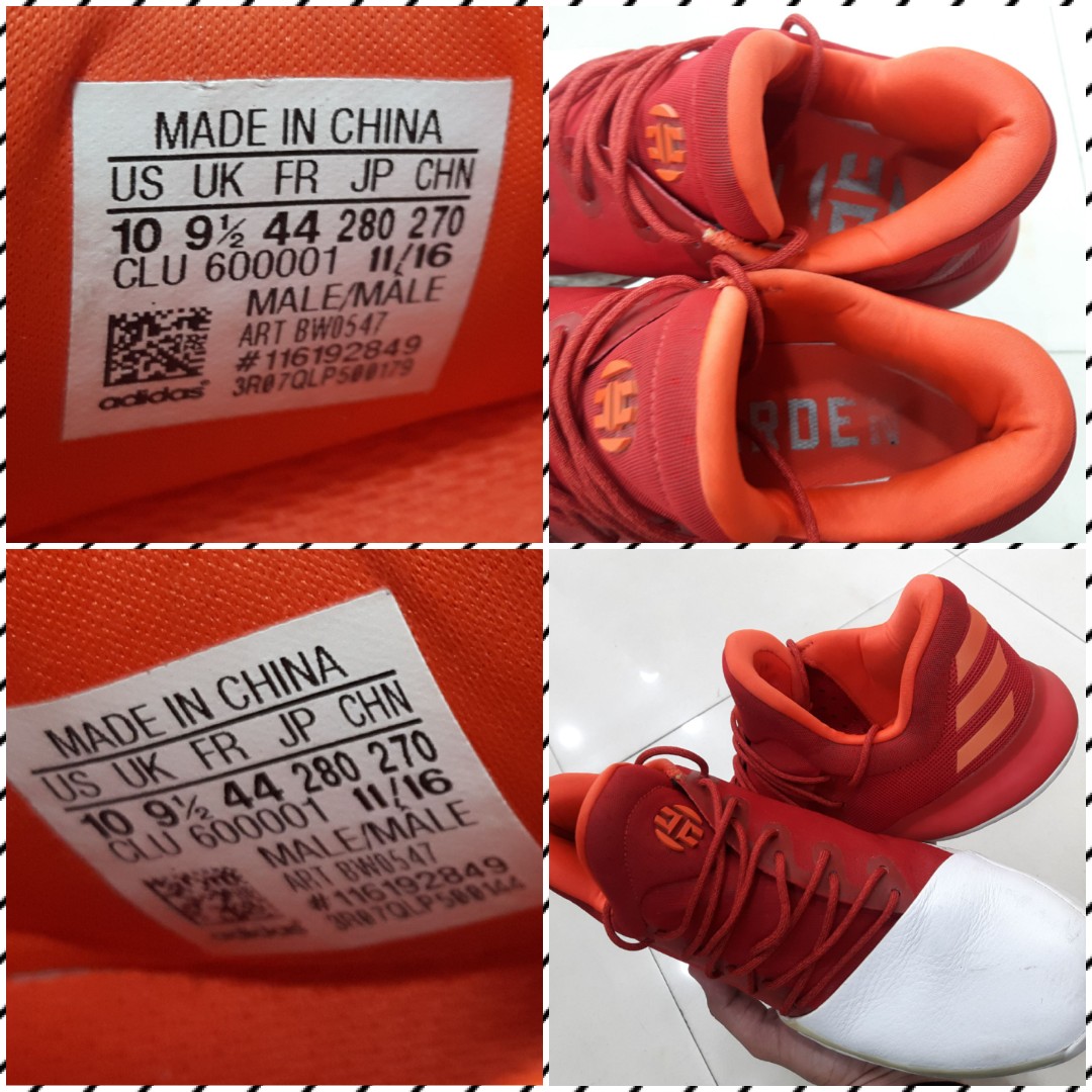 10 US MEN / 28 CM Adidas HARDEN VOL.1 