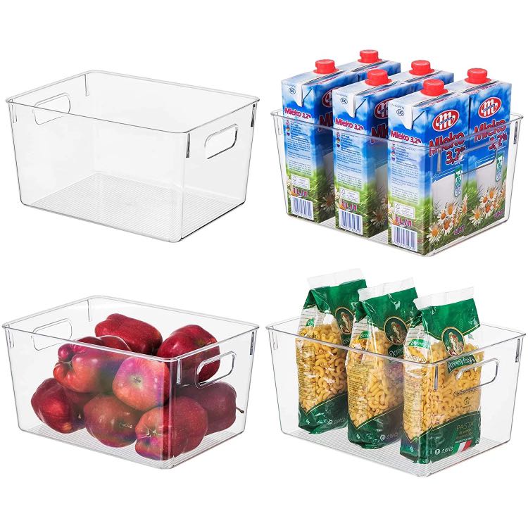 4pcs clear acrylic pantry bins storages organizer pantry organizers