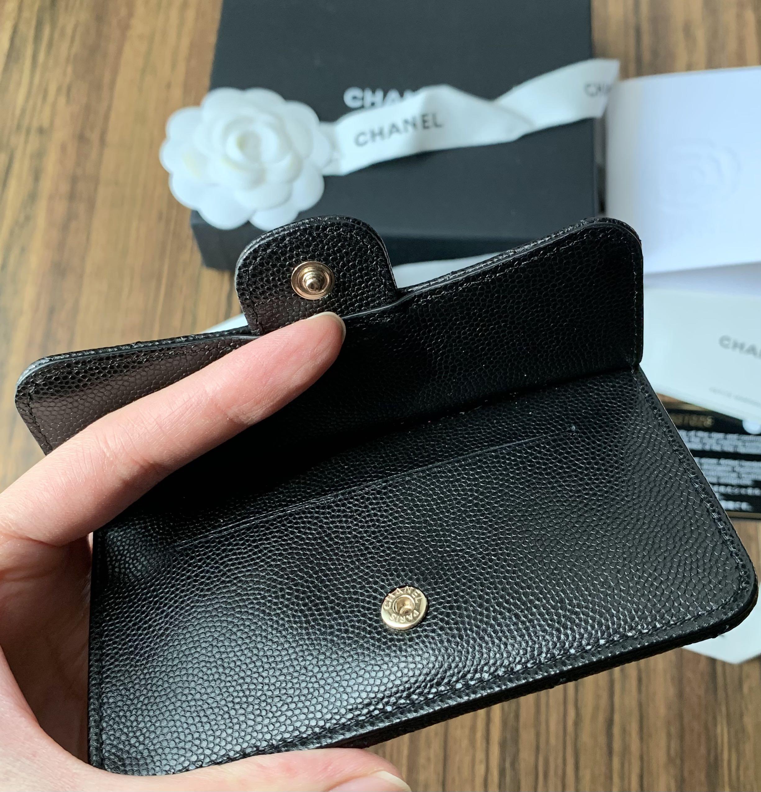 Chanel Quilted Flap Zip Card Holder Black Caviar  ＬＯＶＥＬＯＴＳＬＵＸＵＲＹ