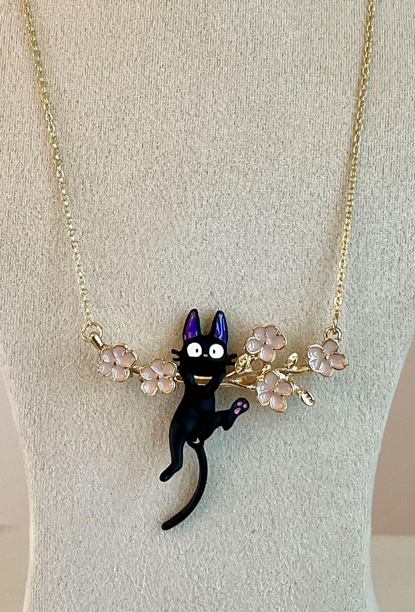 Betsey Johnson Black Kitty Pendant Necklace Women s Fashion