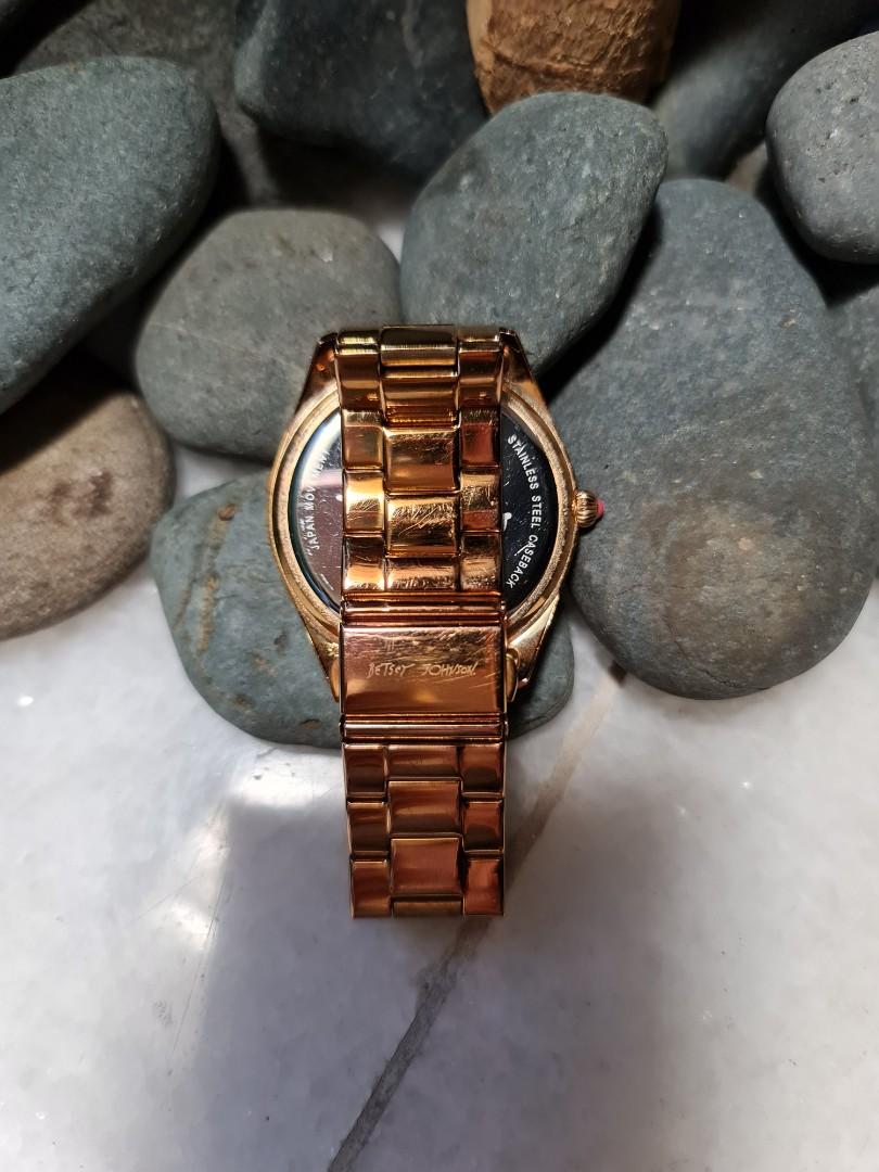 Betsey johnson rose gold watch deals