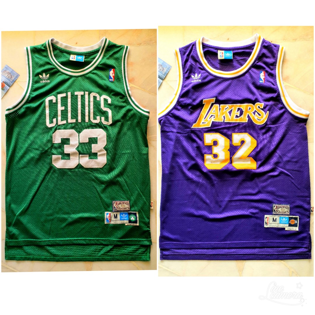 Bundle sale LA Lakers Magic Johnson Boston Celtics Larry Bird NBA  basketball jersey replica size M, Men's Fashion, Activewear on Carousell