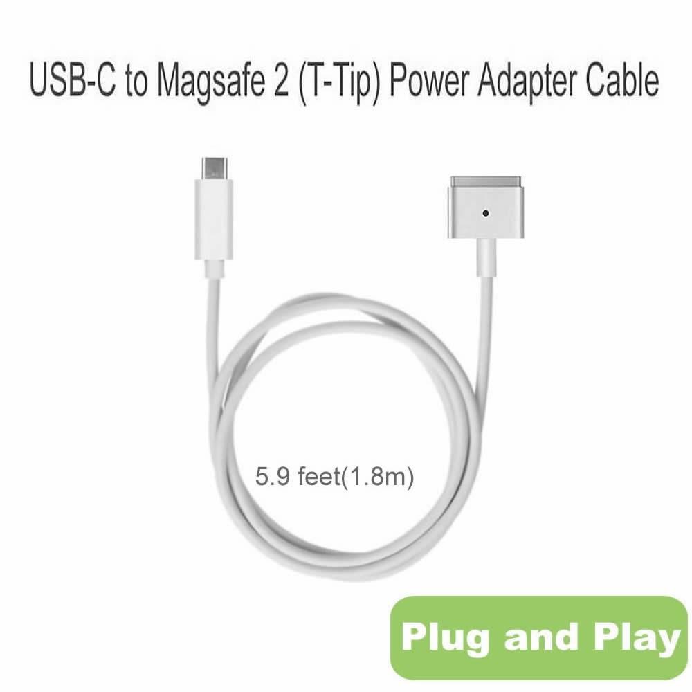 90W USB Type C Female to Magsafe 2 T-Tip Adapter Cable for MacBook Air Pro  