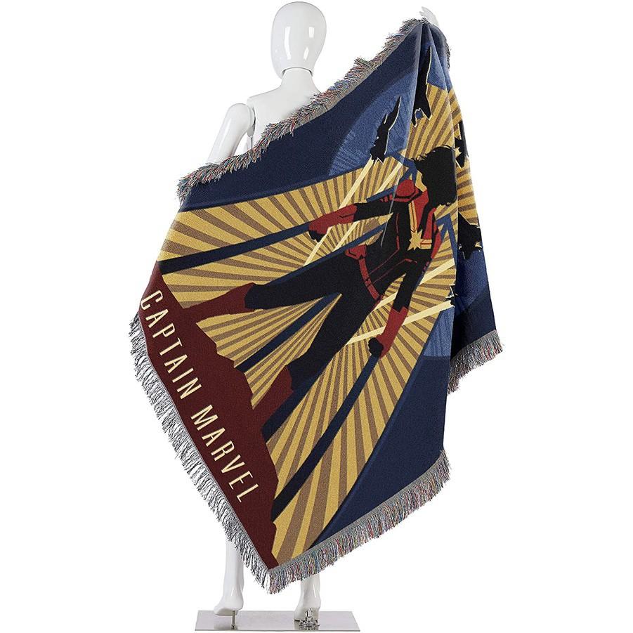 Captain Marvel Avengers Superhero Poster Woven Sofa Blanket (Category: Cushions & Throws) located in Marikina City. Submitted by orangeshack (Listing ID 1097620913, Image 2). Description: Features Captain Marvel in bold colors ready for action - Detailed, woven throw blanket; Decorative fringes around all edges - Measures 48"W x 60"L - Fabric: 100% Polyester - Product Care: Machine Wash Cold Separately Using Delicate Cycle and Mild Detergent. Do 