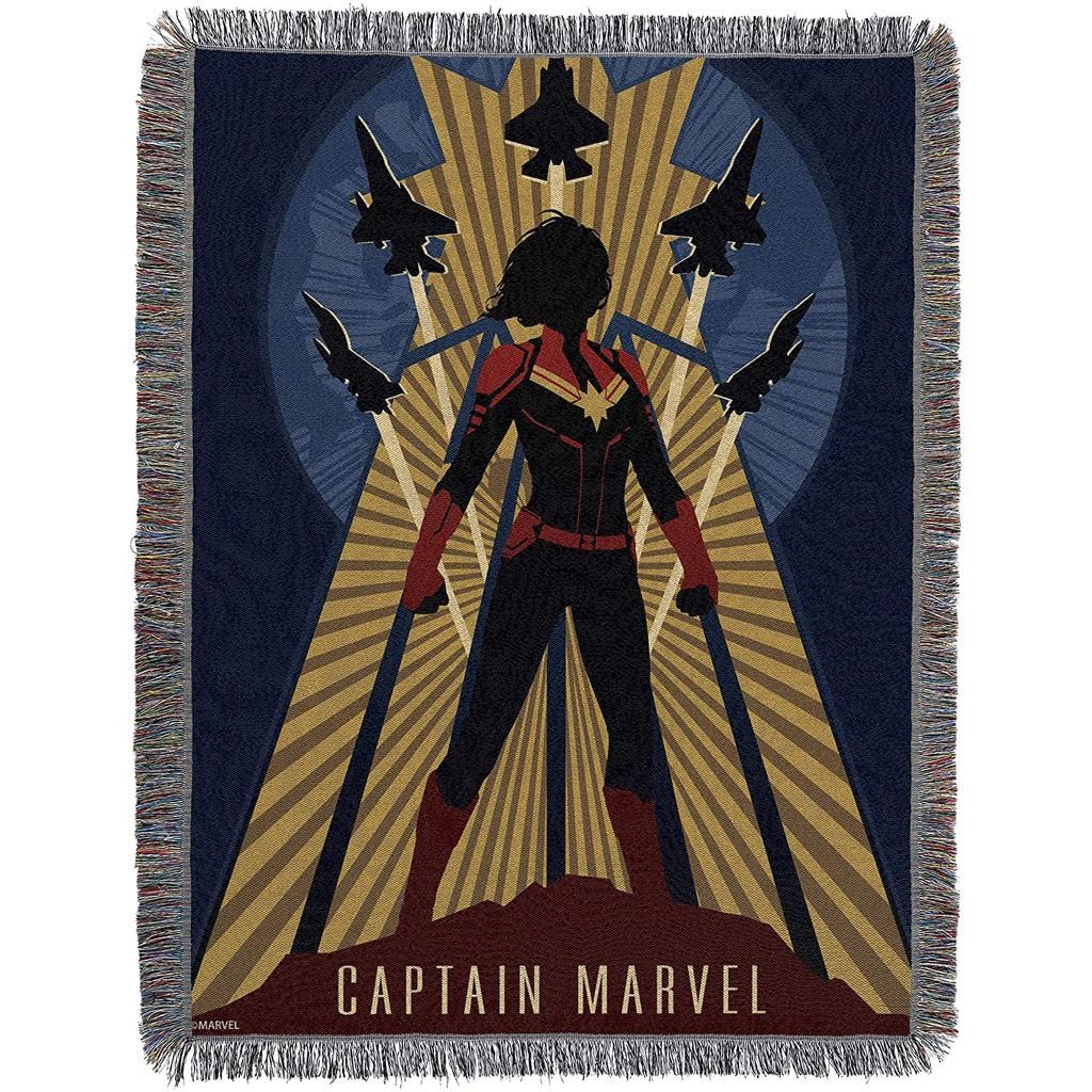 Captain Marvel Avengers Superhero Poster Woven Sofa Blanket (Category: Cushions & Throws) located in Marikina City. Submitted by orangeshack (Listing ID 1097620913, Image 1). Description: Features Captain Marvel in bold colors ready for action - Detailed, woven throw blanket; Decorative fringes around all edges - Measures 48"W x 60"L - Fabric: 100% Polyester - Product Care: Machine Wash Cold Separately Using Delicate Cycle and Mild Detergent. Do 