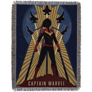 Captain Marvel Avengers Superhero Poster Woven Sofa Blanket